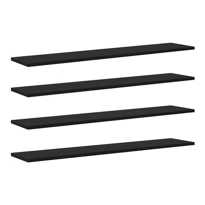 Bookshelf Boards 100x20x1.5 cm Engineered Wood 4 pcs Black oak