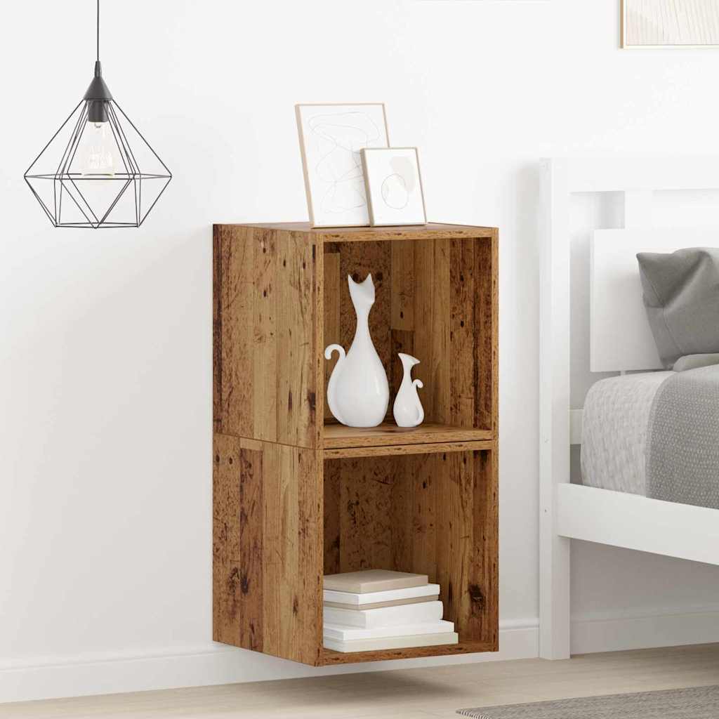vidaXL Wall Cabinet 2 pcs Old Wood 37 x 37 x 37 cm Engineered Wood 4
