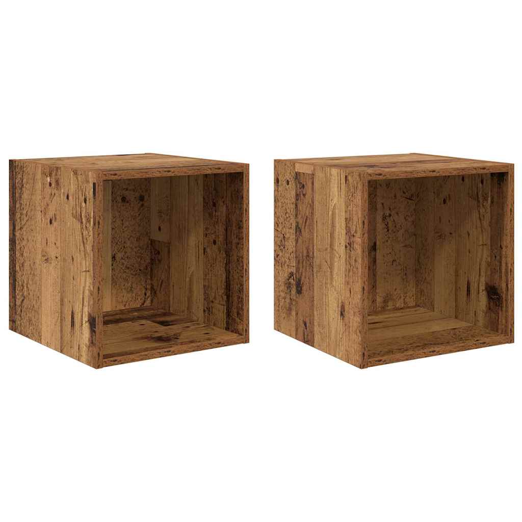 vidaXL Wall Cabinet 2 pcs Old Wood 37 x 37 x 37 cm Engineered Wood 2