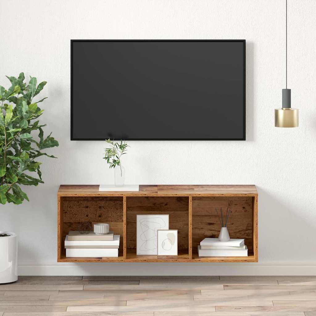 vidaXL TV Cabinet Set 37 x 37 x 107 cm Old Wood Engineered Wood 4