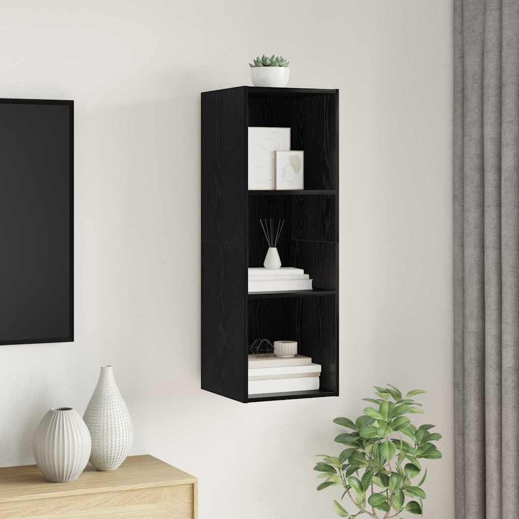 vidaXL TV Cabinet Set 37 x 37 x 107 cm Black Oak Engineered Wood 1
