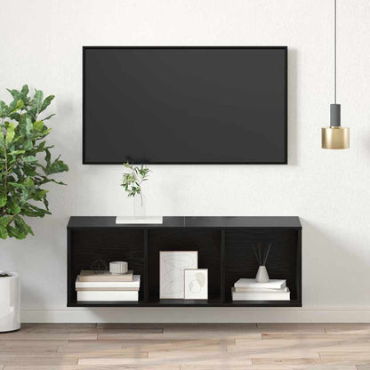 vidaXL TV Cabinet Set 37 x 37 x 107 cm Black Oak Engineered Wood 4