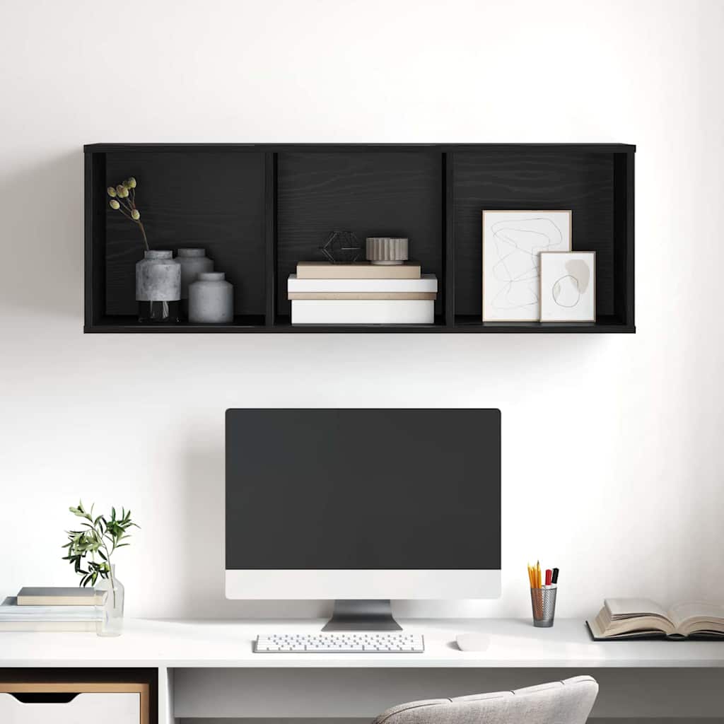 vidaXL TV Cabinet Set 37 x 37 x 107 cm Black Oak Engineered Wood 5