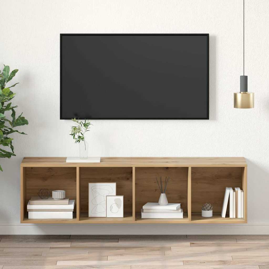 vidaXL TV Cabinet Set 37 x 37 x 142.5 cm Artisan Oak Engineered Wood 4