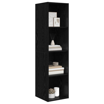 vidaXL TV Cabinet Set 37 x 37 x 142.5 cm Black Oak Engineered Wood 3