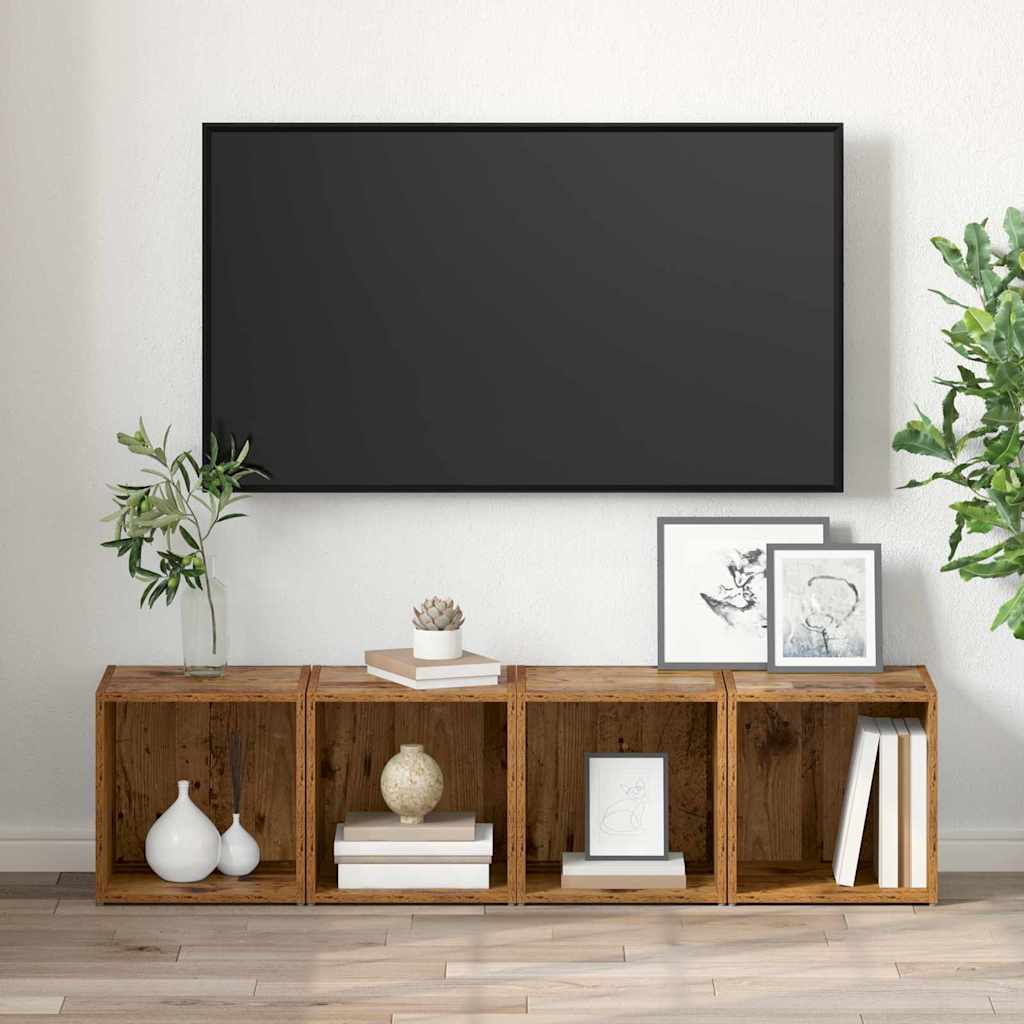vidaXL TV Cabinet Set 4 pcs Old Wood Engineered Wood 4