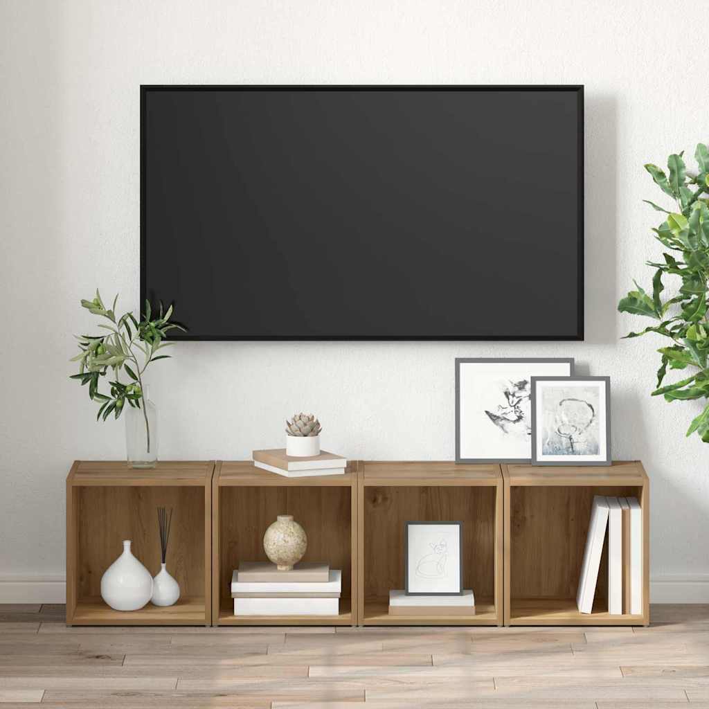 vidaXL TV Cabinet Set 4 pcs Artisan Oak Engineered Wood 4