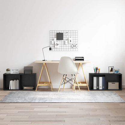 vidaXL TV Cabinet Set 4 pcs Black Engineered Wood 1