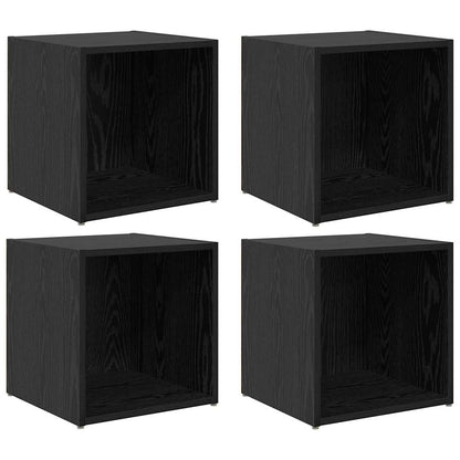 vidaXL TV Cabinet Set 4 pcs Black Engineered Wood 2