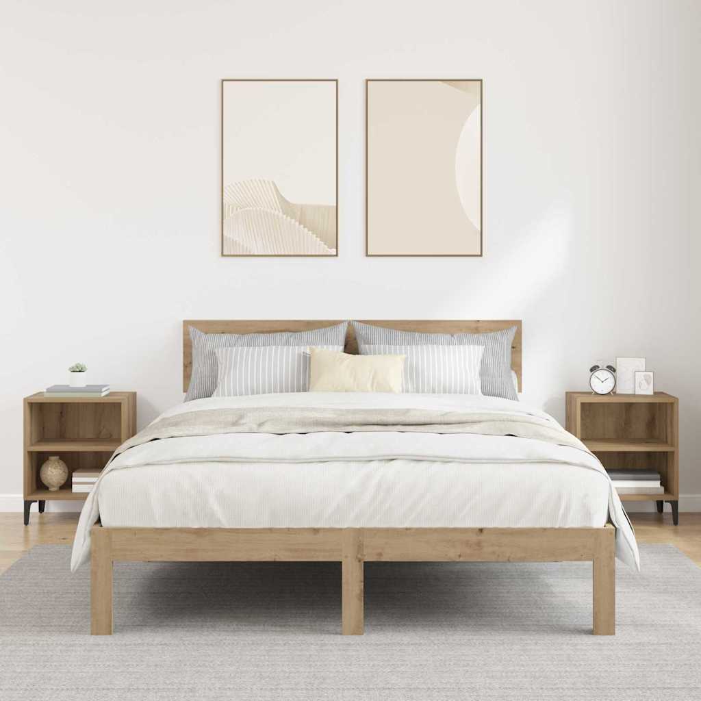 vidaXL Bedside Cabinet 2 pcs Artisan Oak 40 x 30 x 50 cm 4