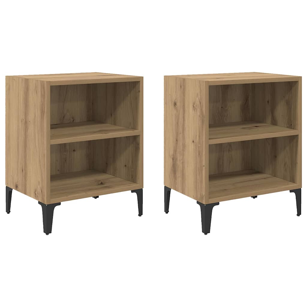 vidaXL Bedside Cabinet 2 pcs Artisan Oak 40 x 30 x 50 cm 2