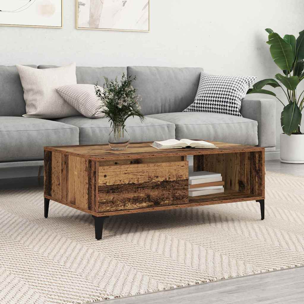 vidaXL Coffee Table Old wood 90 x 60 x 35 cm Engineered Wood 1