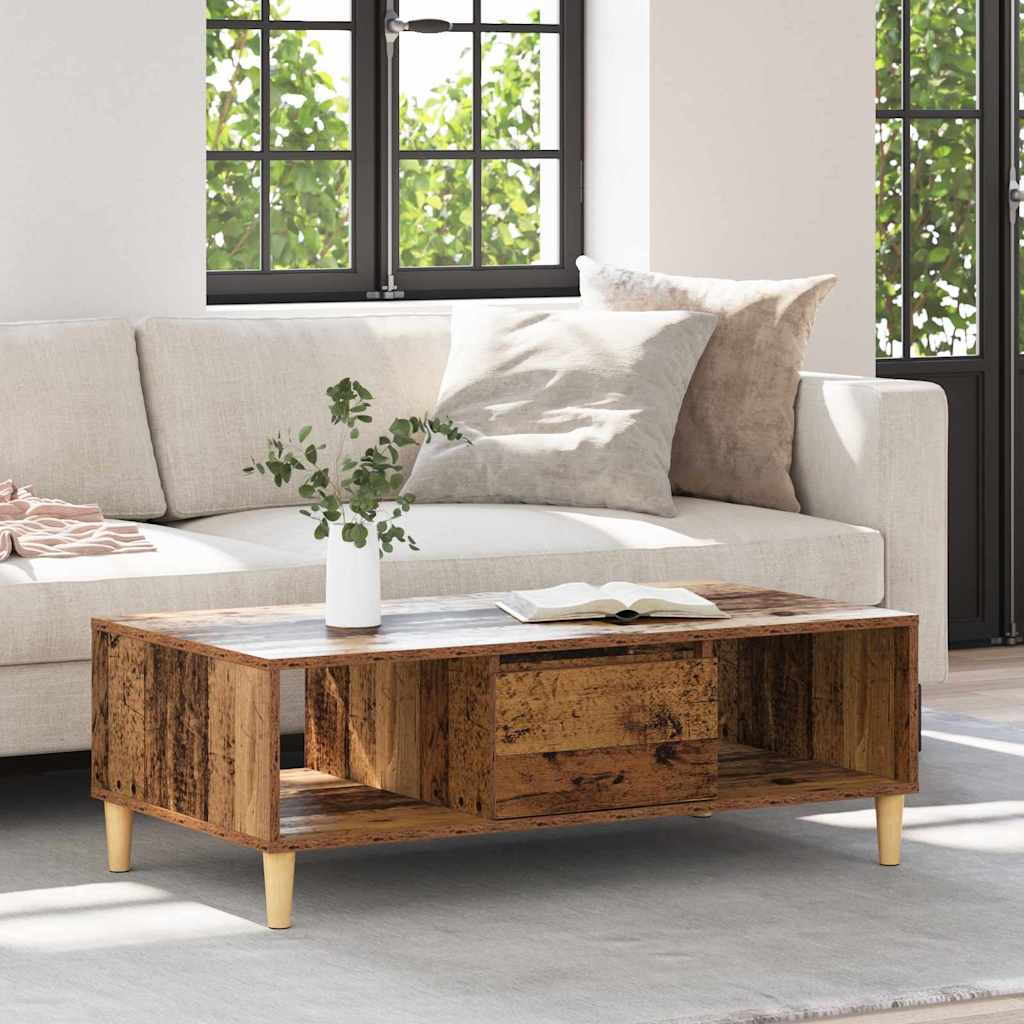 vidaXL Coffee Table Old Wood 102 x 55 x 35 cm Engineered Wood 4