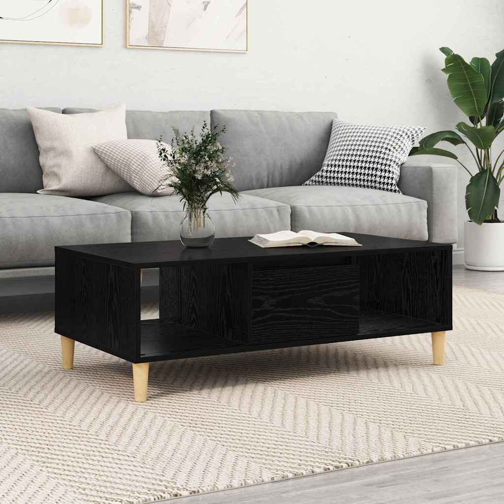 vidaXL Coffee Table Black Oak 102 x 55 x 35 cm Engineered Wood 1