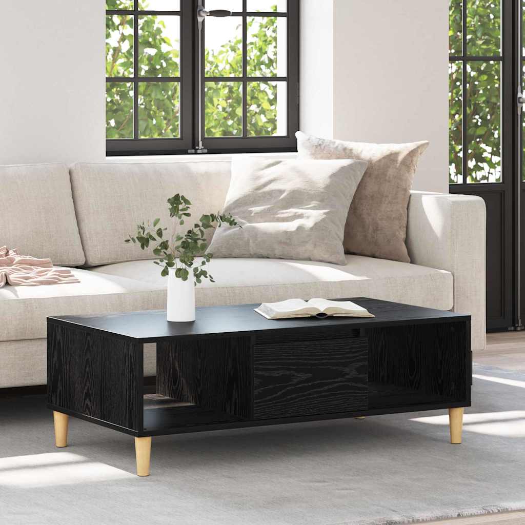 vidaXL Coffee Table Black Oak 102 x 55 x 35 cm Engineered Wood 4