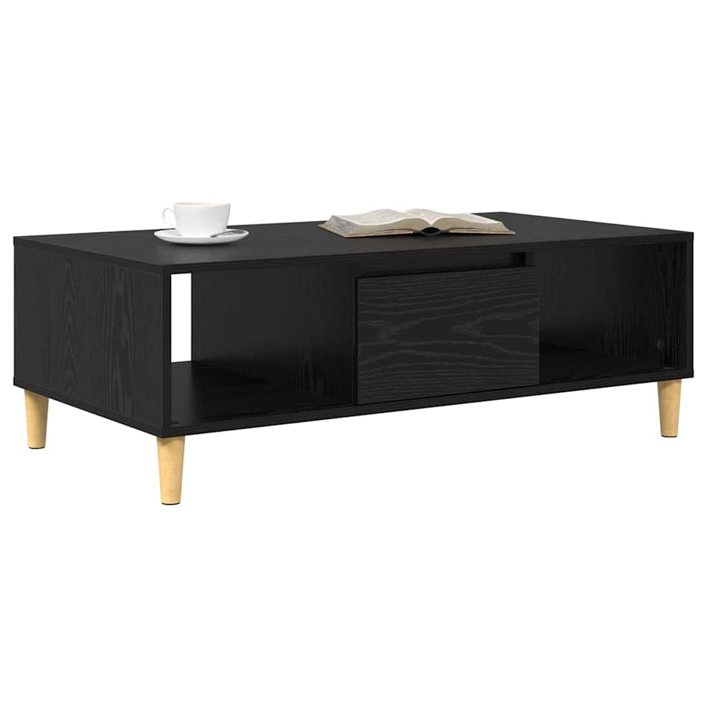 vidaXL Coffee Table Black Oak 102 x 55 x 35 cm Engineered Wood 3