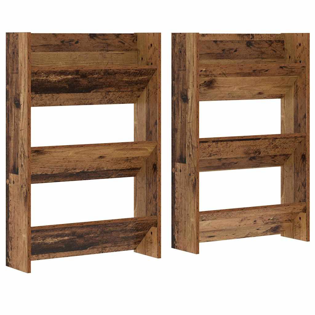 vidaXL Shoe Cabinet 2 pcs 60 x 18 x 90 cm Engineered Wood Old Wood 2