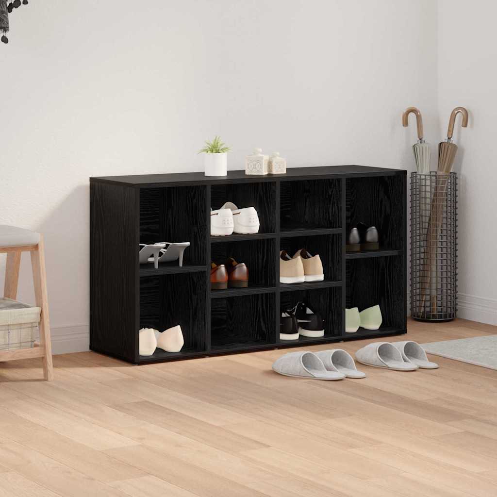 vidaXL Shoe Bench 103 x 30 x 54.5 cm Engineered Wood Black Oak 4