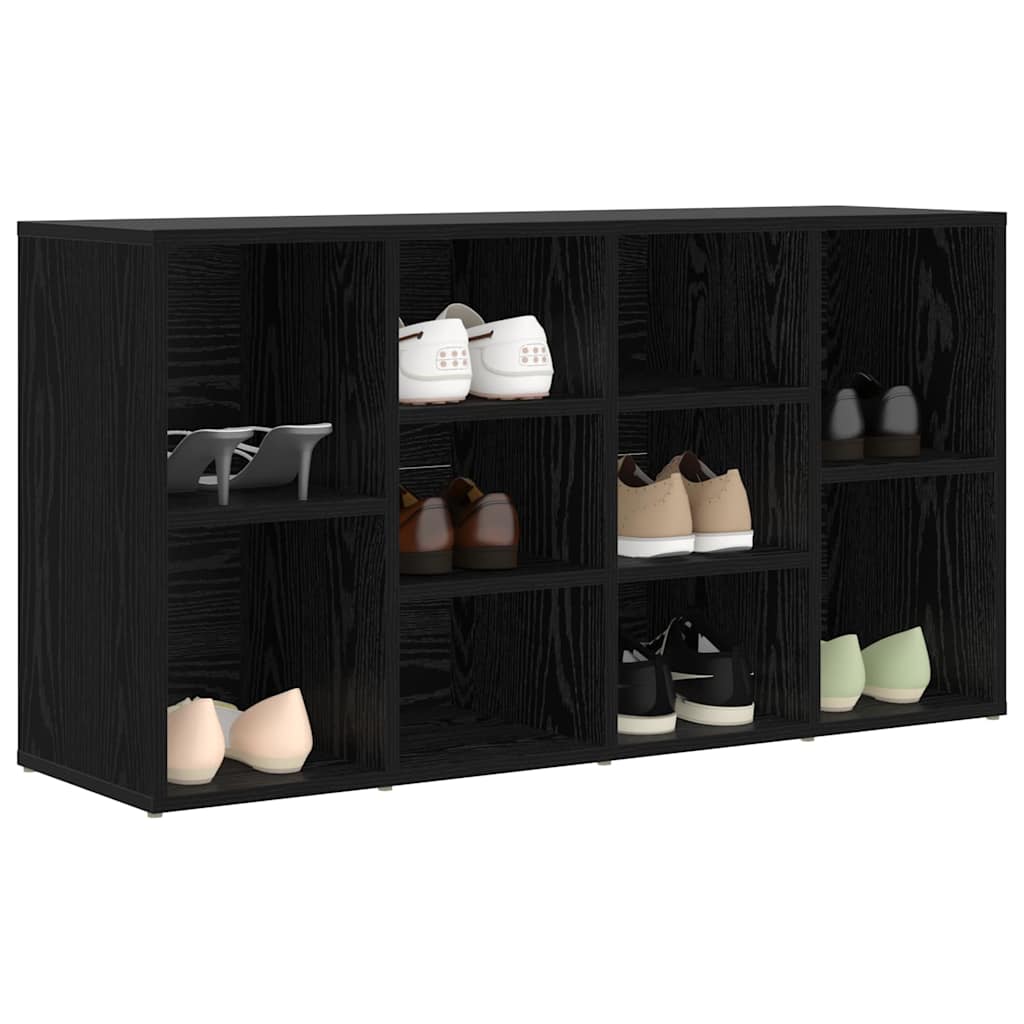 vidaXL Shoe Bench 103 x 30 x 54.5 cm Engineered Wood Black Oak 3