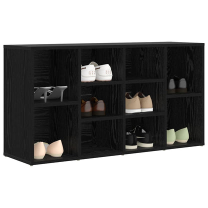 vidaXL Shoe Bench 103 x 30 x 54.5 cm Engineered Wood Black Oak 3