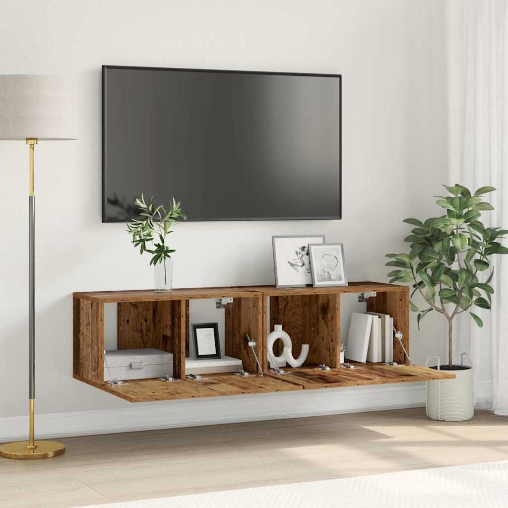 vidaXL TV Cabinet Set 2 pcs Multicolour Engineered Wood 1