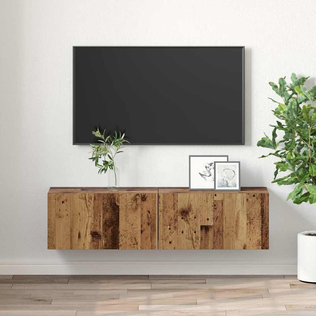 vidaXL TV Cabinet Set 2 pcs Multicolour Engineered Wood 4