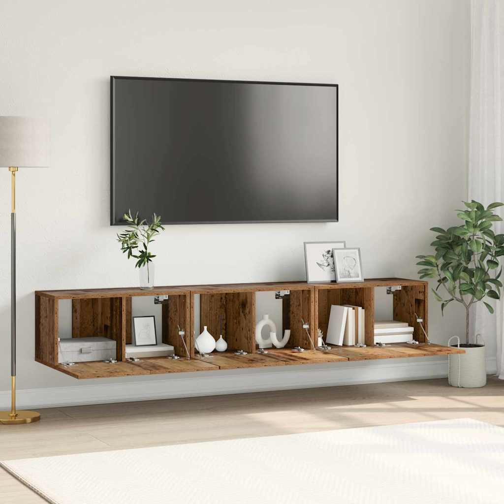 vidaXL Hanging TV Cabinet Set 60x30x30 cm 3 pcs