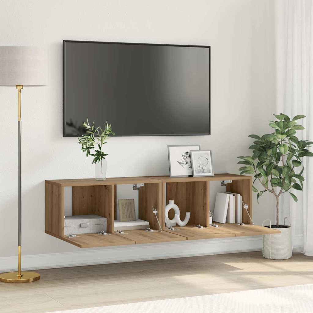 vidaXL TV Cabinet Set 2 pcs Brown Engineered Wood 1