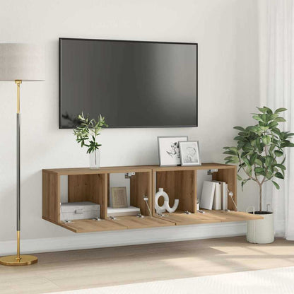 vidaXL TV Cabinet Set 2 pcs Brown Engineered Wood 1