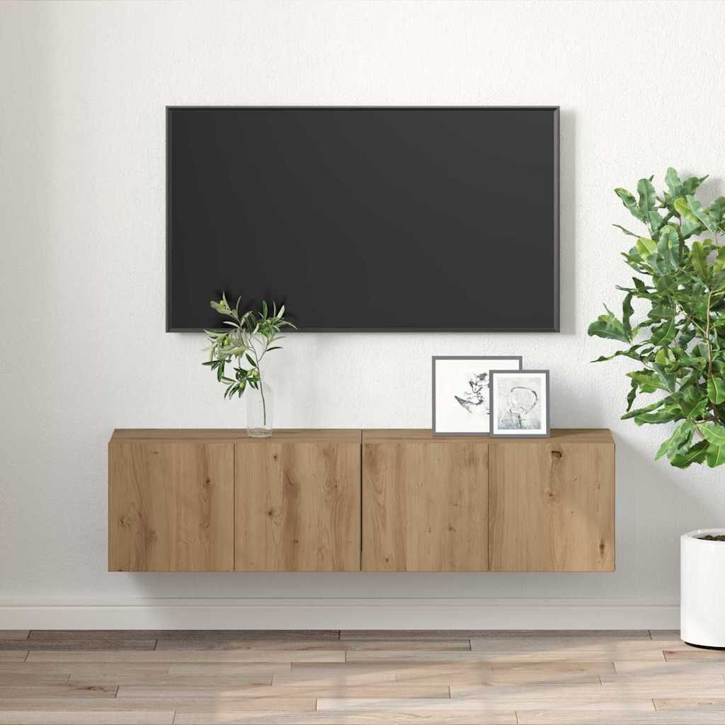 vidaXL TV Cabinet Set 2 pcs Brown Engineered Wood 4