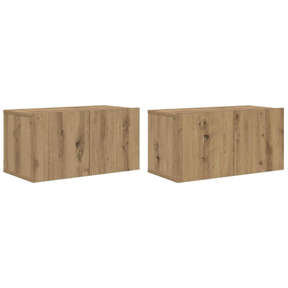 vidaXL TV Cabinet Set 2 pcs Brown Engineered Wood 2
