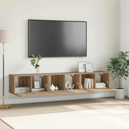 vidaXL TV Cabinet Set 3 pcs Brown Engineered Wood 1