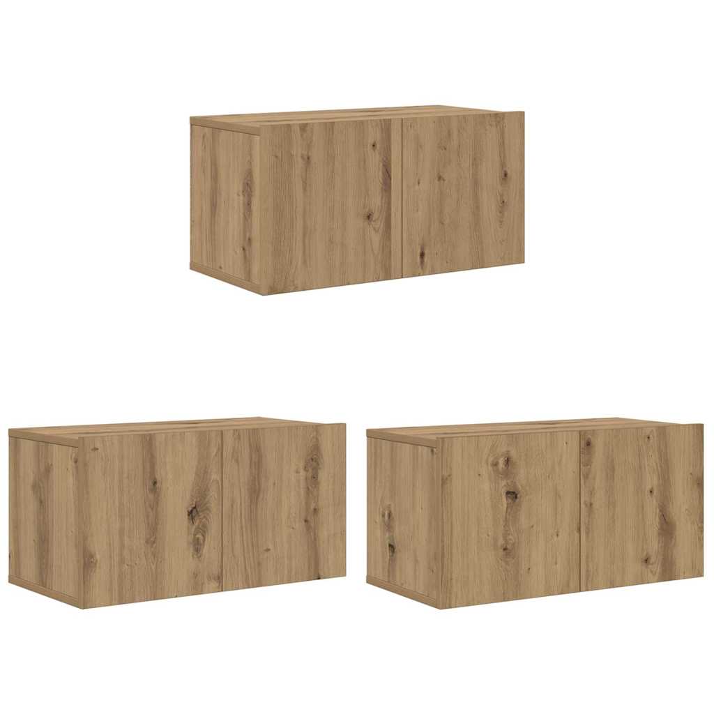vidaXL TV Cabinet Set 3 pcs Brown Engineered Wood 2