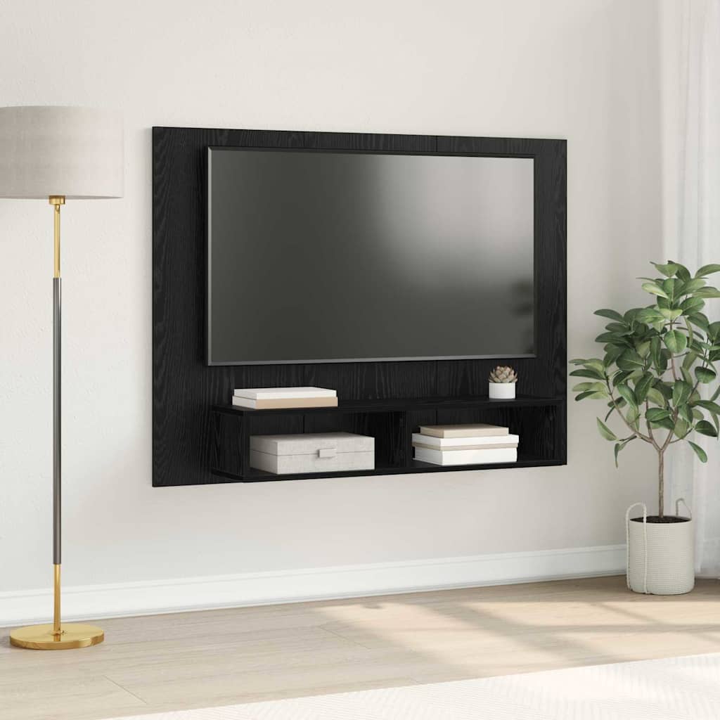 vidaXL TV Cabinet Set 120 x 23.5 x 90 cm Black Oak Engineered Wood 1