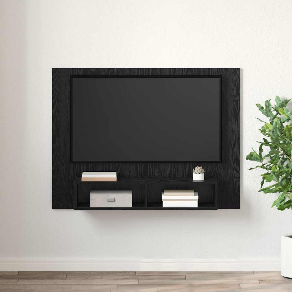 vidaXL TV Cabinet Set 120 x 23.5 x 90 cm Black Oak Engineered Wood 4