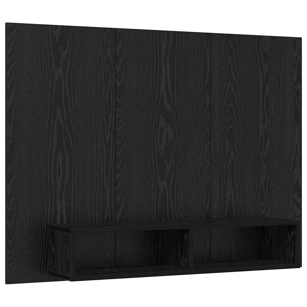 vidaXL TV Cabinet Set 120 x 23.5 x 90 cm Black Oak Engineered Wood 2