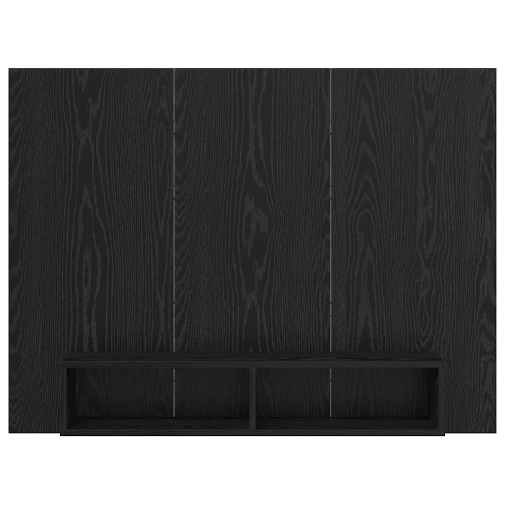 vidaXL TV Cabinet Set 120 x 23.5 x 90 cm Black Oak Engineered Wood 5