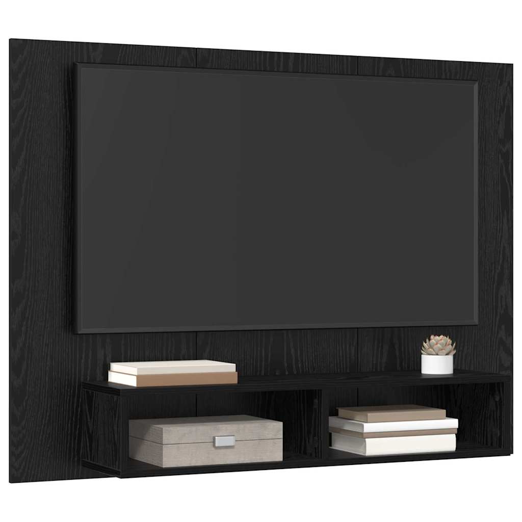 vidaXL TV Cabinet Set 120 x 23.5 x 90 cm Black Oak Engineered Wood 3