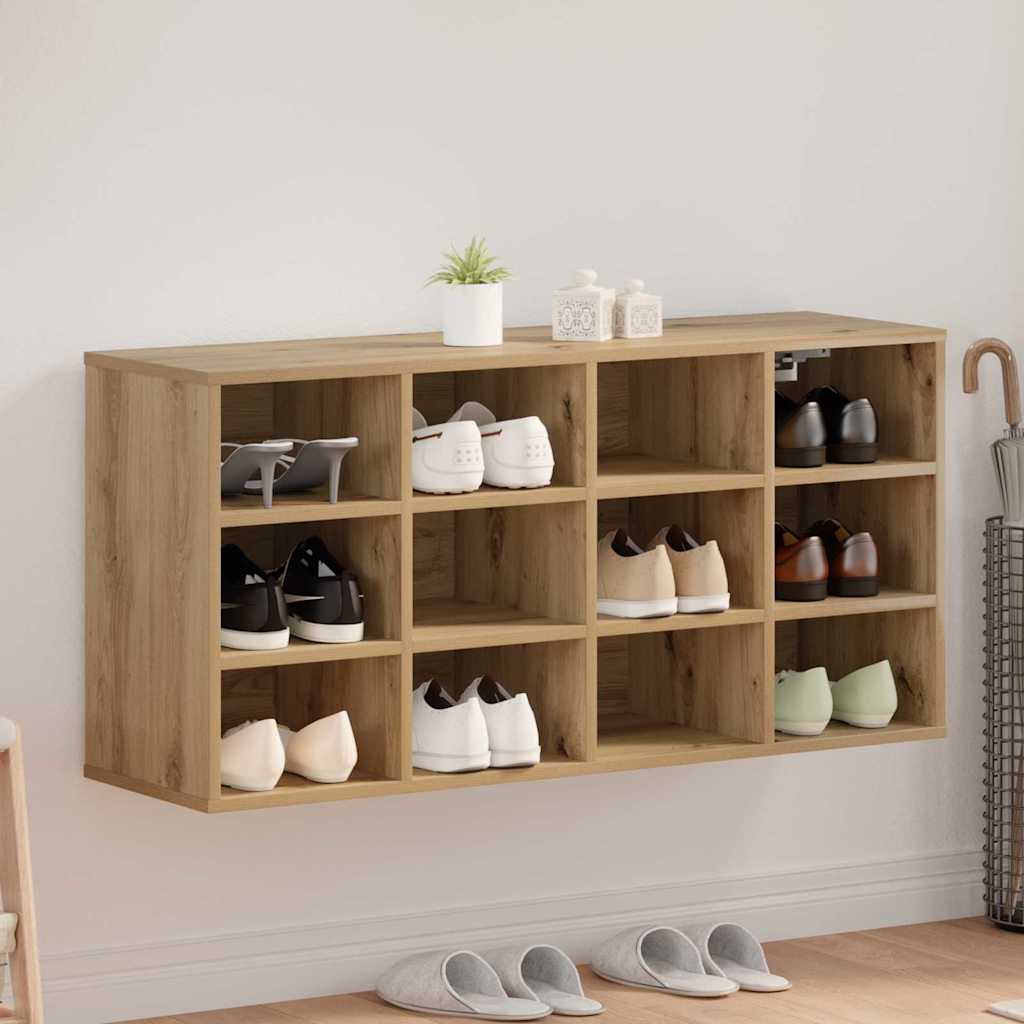 vidaXL Shoe Cabinet 103 x 30 x 51 cm Engineered Wood Artisan Oak 1