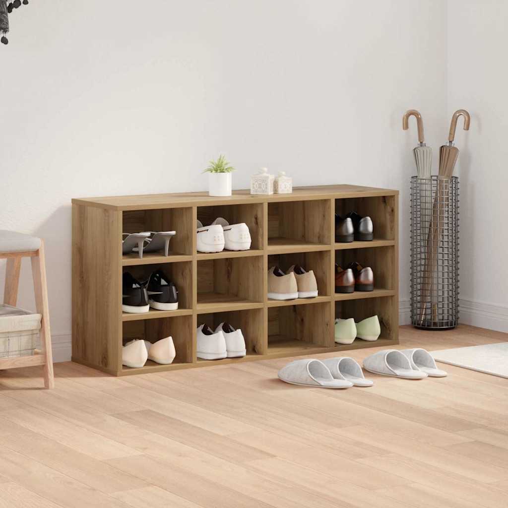 vidaXL Shoe Cabinet 103 x 30 x 51 cm Engineered Wood Artisan Oak 4