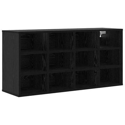 vidaXL Shoe Cabinet 103 x 30 x 51 cm Engineered Wood Black Oak 2