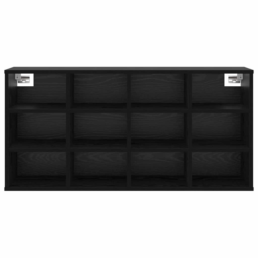 vidaXL Shoe Cabinet 103 x 30 x 51 cm Engineered Wood Black Oak 5