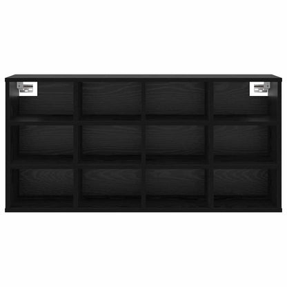 vidaXL Shoe Cabinet 103 x 30 x 51 cm Engineered Wood Black Oak 5