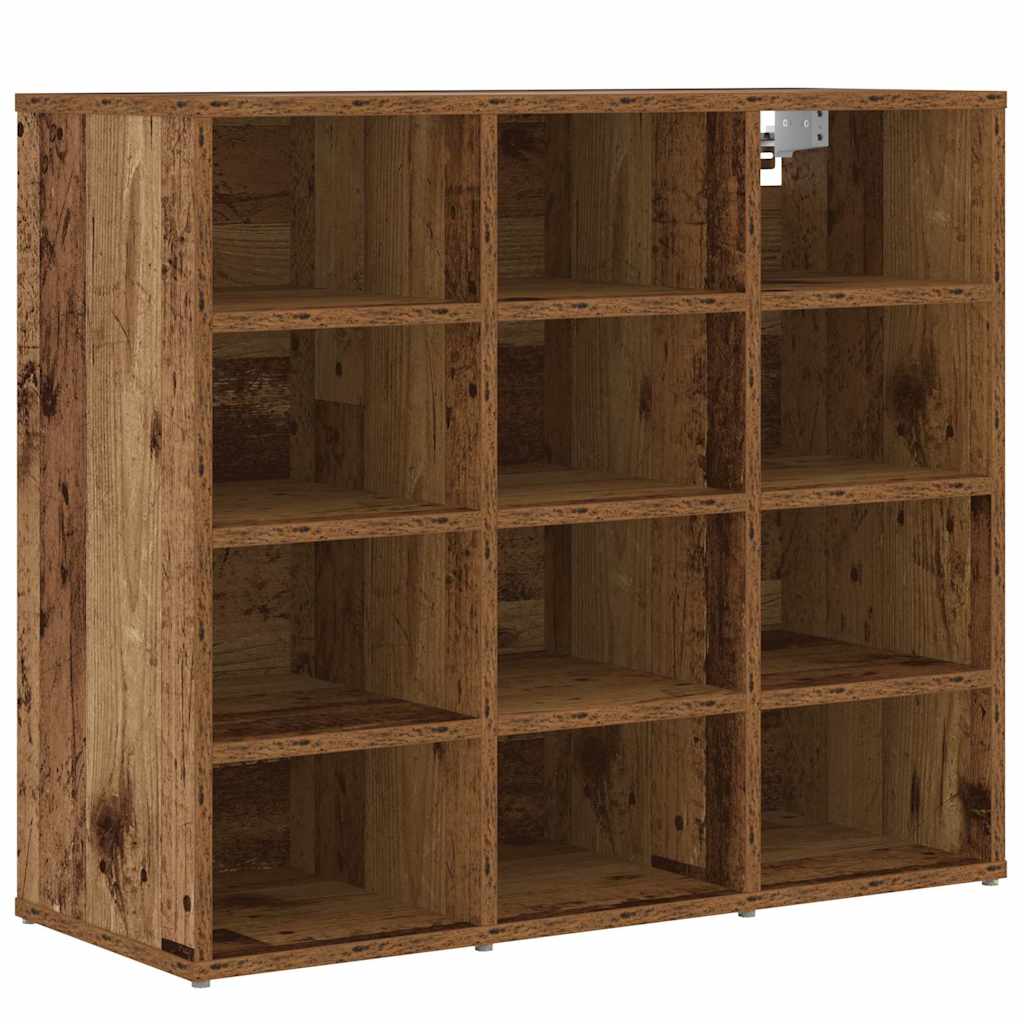 vidaXL Shoe Cabinet 77.5 x 30 x 67 cm Engineered Wood Old Wood 2