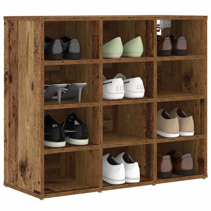 vidaXL Shoe Cabinet 77.5 x 30 x 67 cm Engineered Wood Old Wood 3