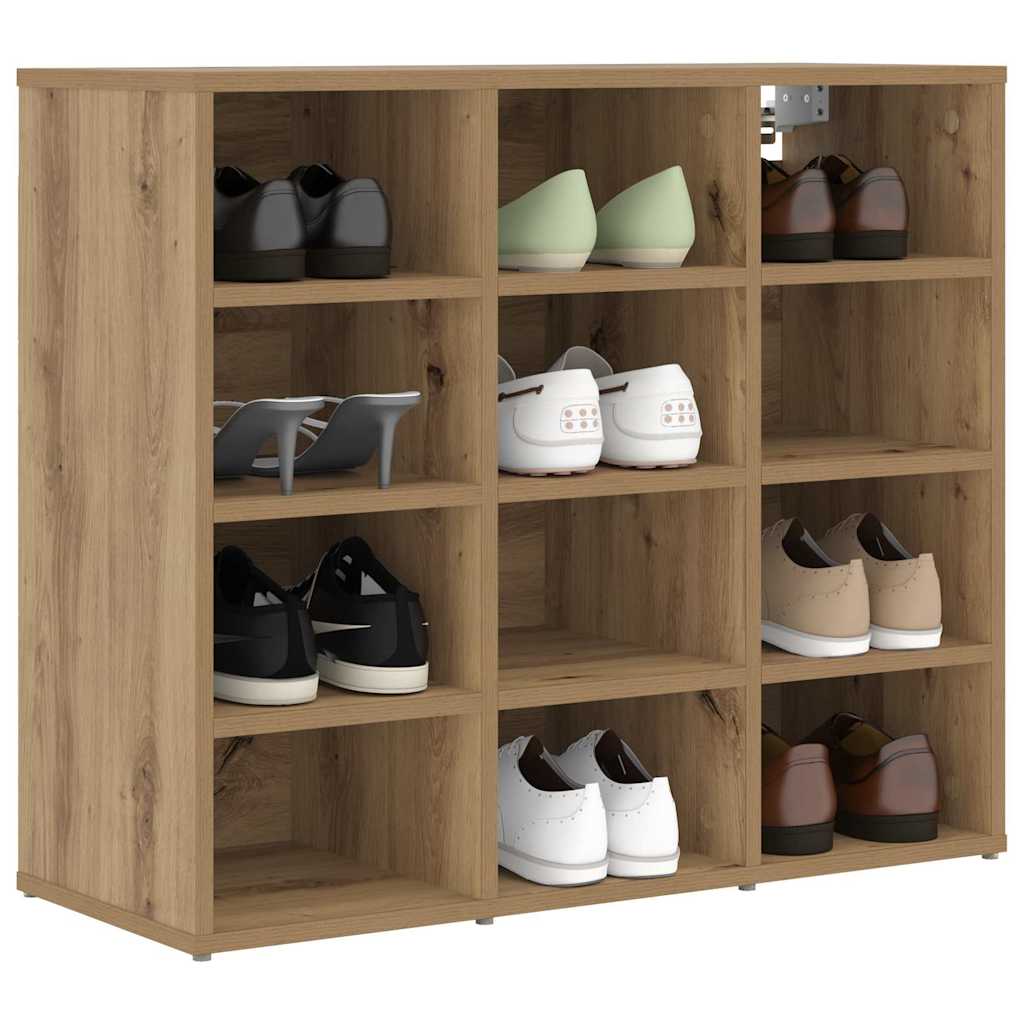 vidaXL Shoe Cabinet 77.5 x 30 x 67 cm Engineered Wood Artisan Oak 3