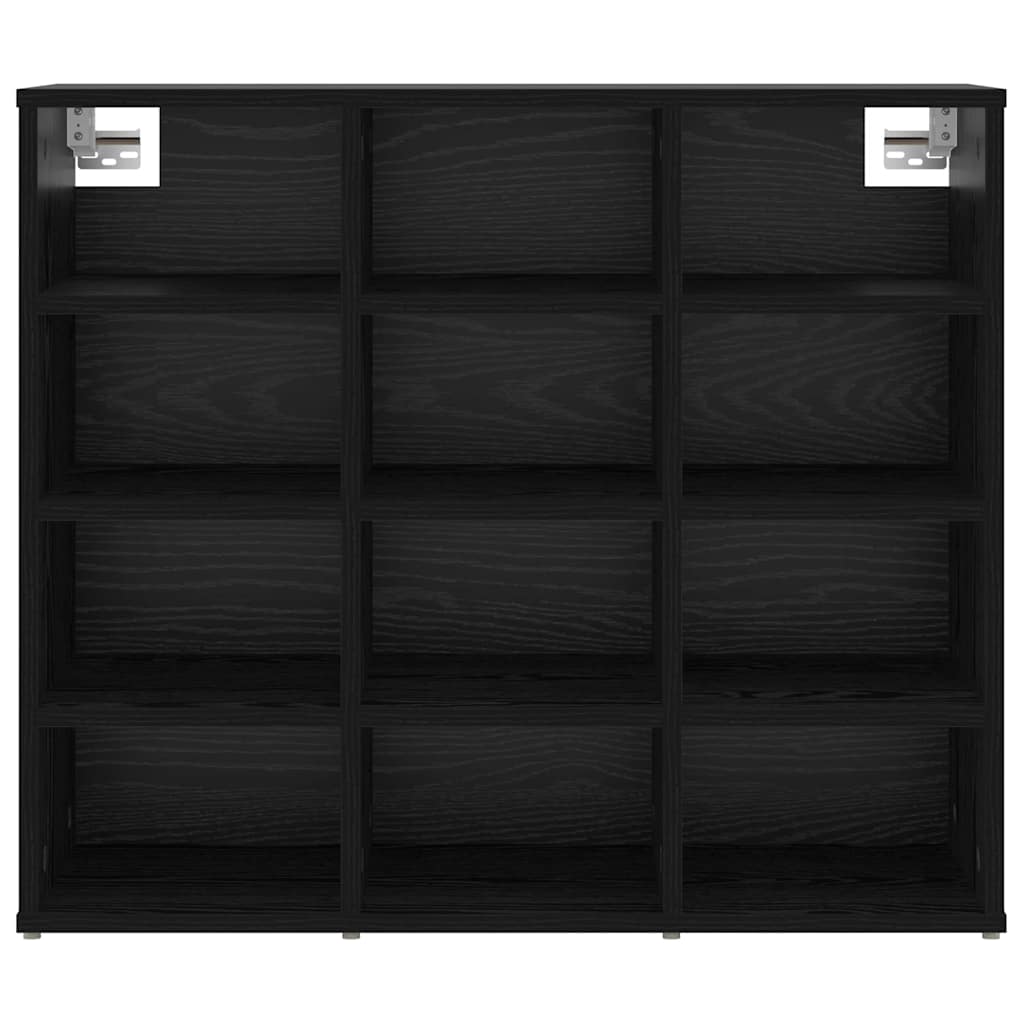 vidaXL Shoe Cabinet 77.5 x 30 x 67 cm Engineered Wood Black Oak 5
