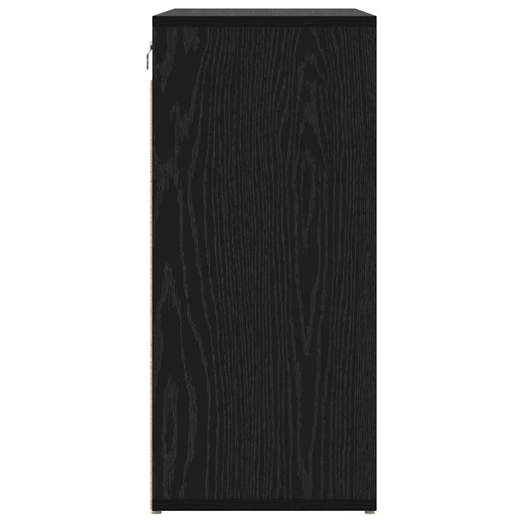vidaXL Shoe Cabinet 77.5 x 30 x 67 cm Engineered Wood Black Oak 6