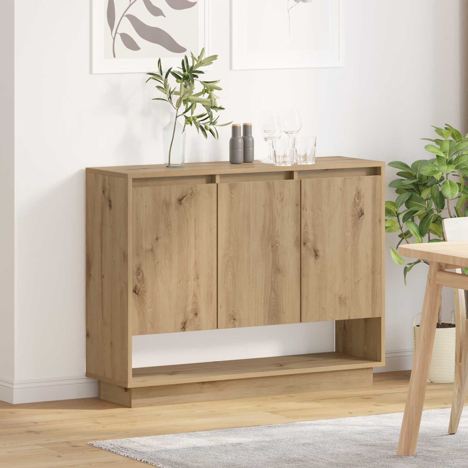 vidaXL Sideboard Artisan Oak 97 x 29 x 75 cm Engineered Wood 4