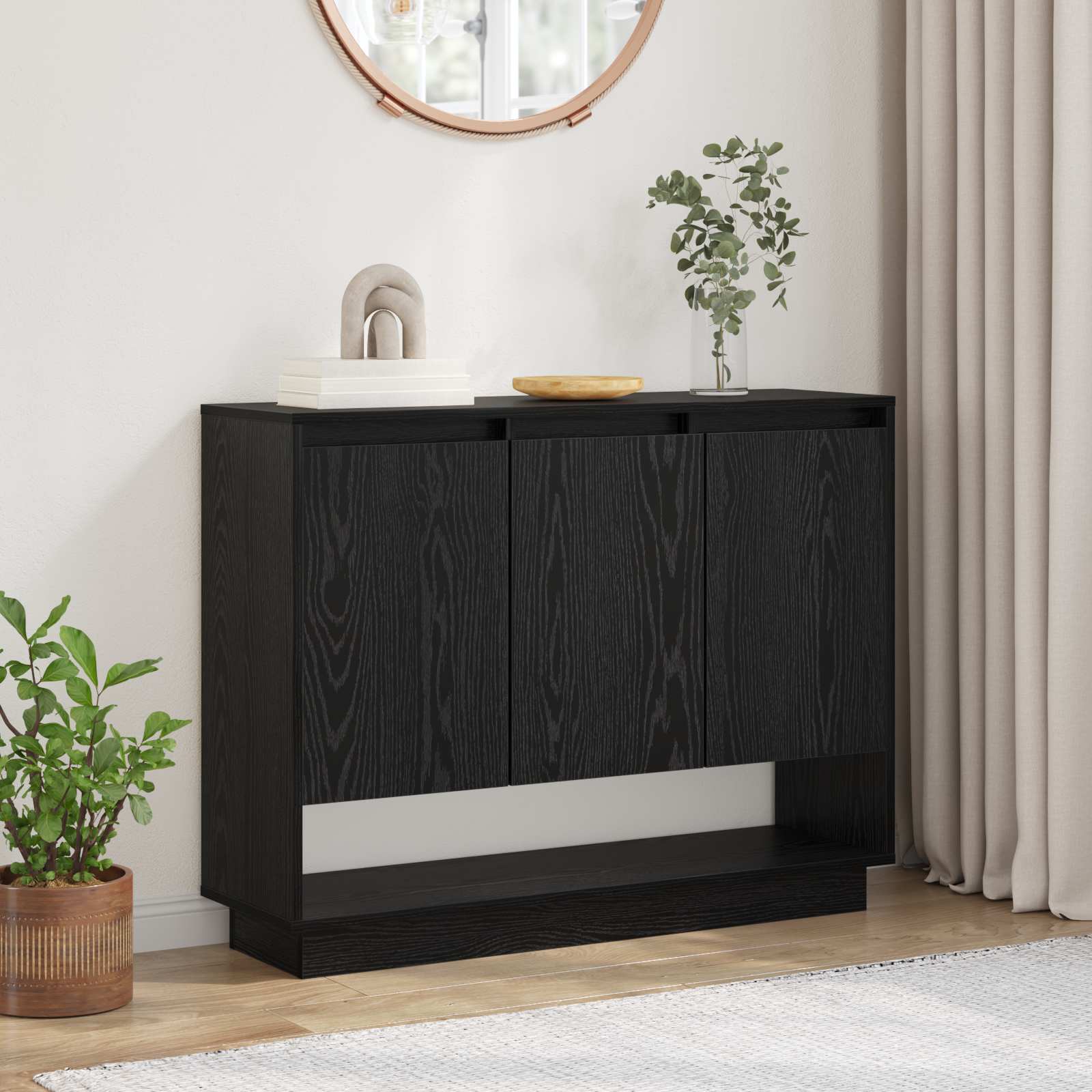 vidaXL Sideboard Black Oak 97 x 29 x 75 cm Engineered Wood 1